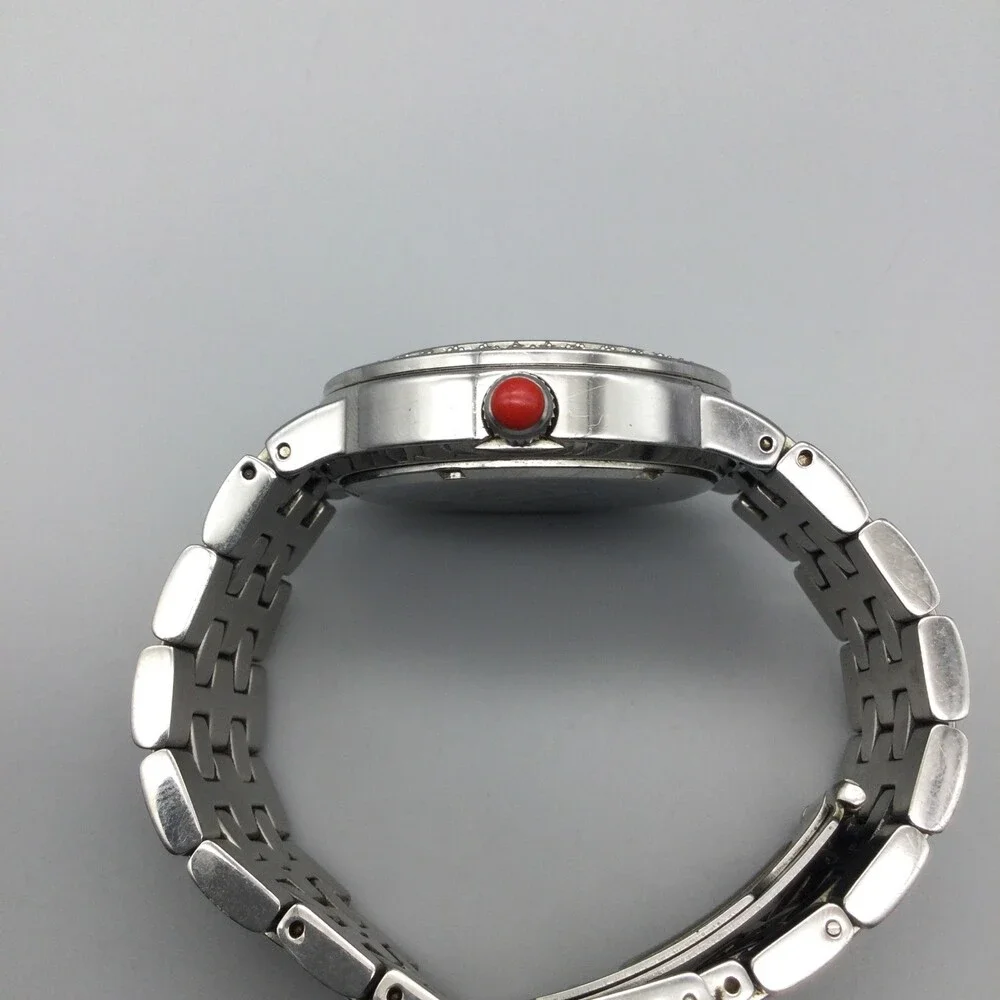 Marc Ecko Womens Watch 40mm Silver Tone Dial Crystal Bezel Date New Battery 7